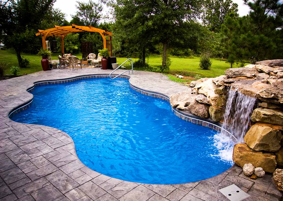 Swimming Pool With Waterfall